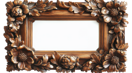 Intricate Carved Wooden Picture Frame