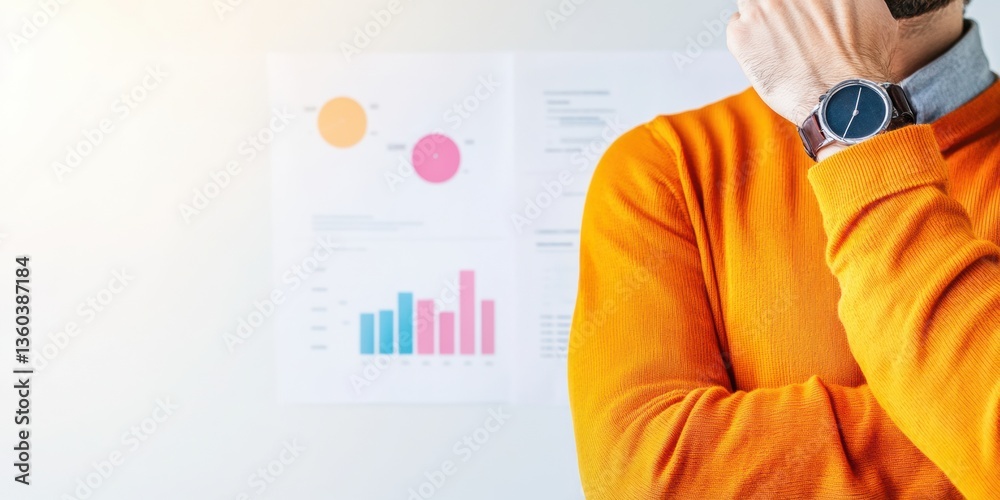 Aufkleber vibrant fintech learning minimalist data analytics banner with bold orange professional empowering g