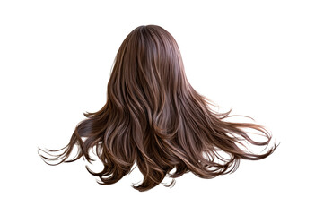 Fototapeta premium Long brown hair flowing isolated on transparent background