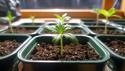 Cannabis Seedlings Indoor Growth.