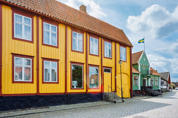 Ahus Street Scene Yellow House
