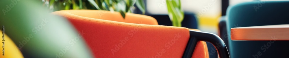 Aufkleber sustainable workspace design vibrant ergonomic seating in eco-conscious modern office environment - 