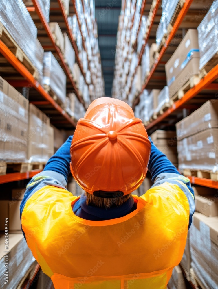 Poster next-gen supply chain intelligence ai-powered logistics management with ergonomic safety, industrial