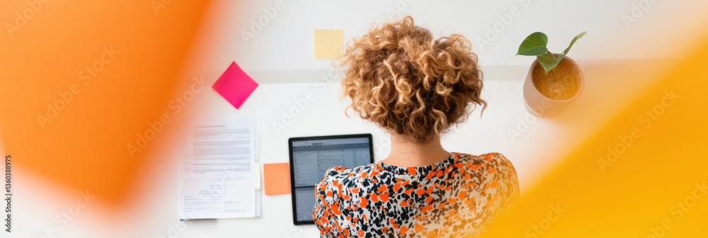Aufkleber vibrant digital workspace revolution millennial professionals hybrid workflow aesthetic with colorfu