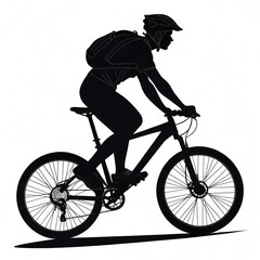 Obraz premium silhouette of a cyclist