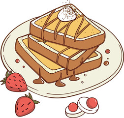 Delicious French Toast with Strawberries and Whipped Cream