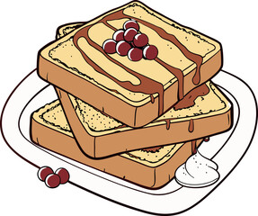 Delicious French Toast with Strawberries and Whipped Cream