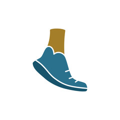 running shoe icon, simple flat style, vector illustration symbol sign logo template pictogram, for ui or ux isolated on white for mobile app, editable