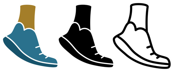 Obraz premium running shoe icon, simple flat style, vector illustration symbol sign logo template pictogram, for ui or ux isolated on white for mobile app, editable