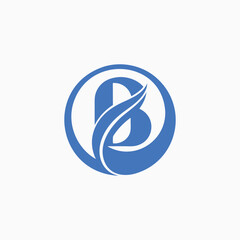 B letter monogram logo design