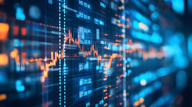 Financial Data Analysis: Immerse yourself in the dynamic world of financial data, where charts and figures dance across a screen, revealing trends and insights that drive markets.  - Powered by Adobe