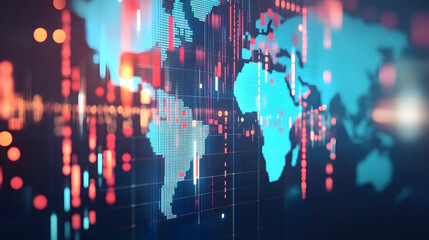 Global Economic Dynamics: A dynamic representation of global economic trends, depicting interconnected data streams and the world map.