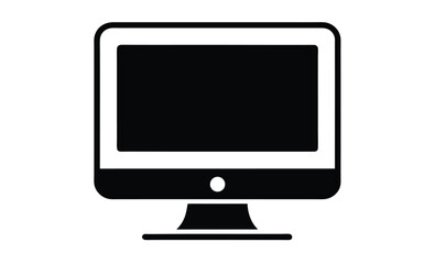 LED monitor icon silhouette, monitor, led icon vector design template