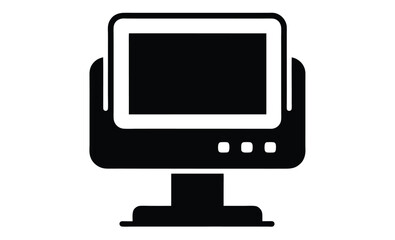 LED monitor icon silhouette, monitor, led icon vector design template