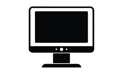 LED monitor icon silhouette, monitor, led icon vector design template