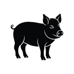 A pig silhouette vector art illustration