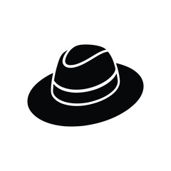 A straw hat silhouette vector art illustration