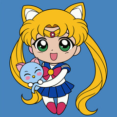 A cute and funny cartoon lion with a big smile playing with a small dog in a fun safari setting