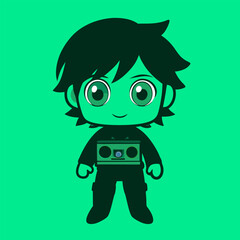 A funny vector monster cartoon character with comic animal features makes a fun 3D Halloween icon