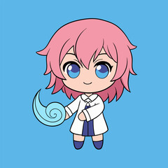 A cute cartoon child with a red heart and big smile