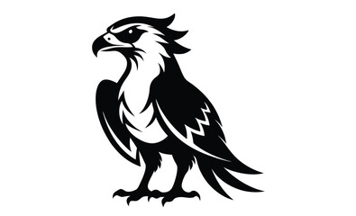 Osprey hawk bird silhouette, osprey bird, osprey silhouette vector, hawk osprey bird vector illustration