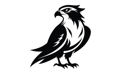 Osprey hawk bird silhouette, osprey bird, osprey silhouette vector, hawk osprey bird vector illustration