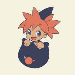 Cute cartoon fox and squirrel vector illustration shows a wild red mammal with a fun smile and bushy tail