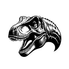  Black TRex Head Vector with Red Eye