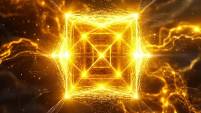  A golden Metatron&rsquo;s Cube forming through fractal expansion