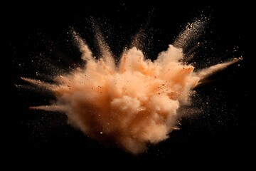 Orange dust explosion with black background.