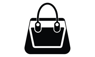 Shopping handbag silhouette, female bag silhouette, handbag vector, shopping bag vector silhouette  