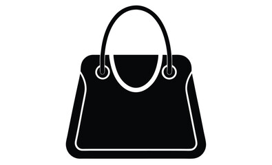 Shopping handbag silhouette, female bag silhouette, handbag vector, shopping bag vector silhouette  