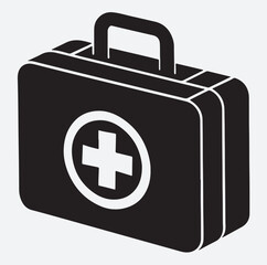 Obraz premium first aid box silhouette vector art illustration, first aid kit icon