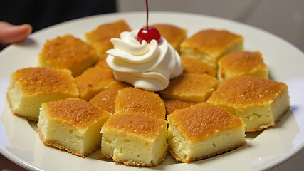 Knafeh dessert presentation