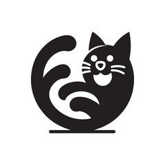 cat vector silhouette clip art logo design illustration