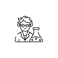 Scientist icon design with white background stock illustration