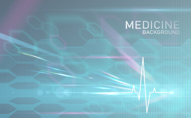 Medicine background with heart line and light effects