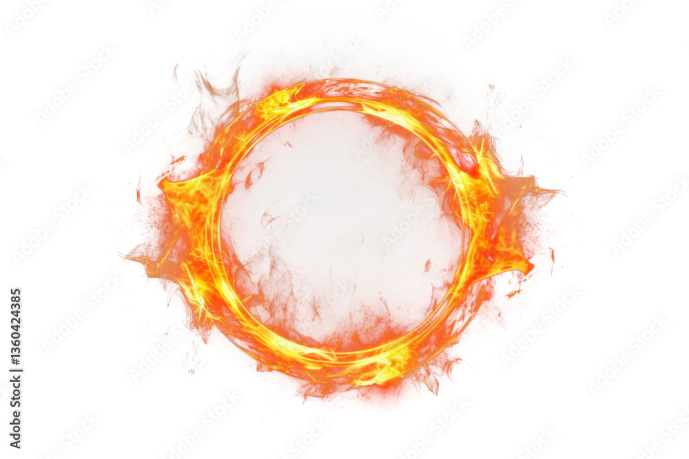 Canvas Prints png fiery circular frame design.