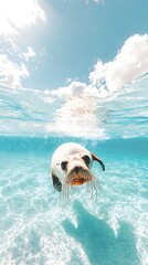 Sea Lion Underwater for Sunny Ocean.