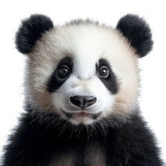 Fototapeta premium cute panda bear looking at camera, isolate on transparent background