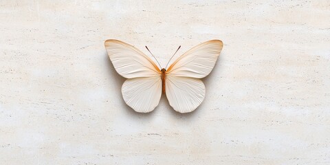 Off White Butterfly on Textured Background