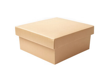 Eco-friendly kraft paper box mockup isolated on transparent background