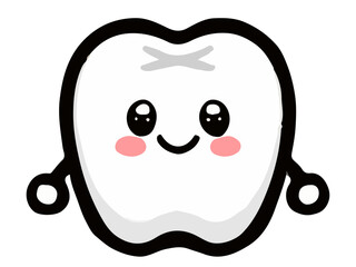 キュートな歯の落書き風イラスト素材