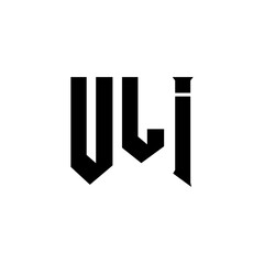 ULI letter logo design for technology company. ULI logo design black and white color combination. ULI logo, ULI vector, ULI design, ULI icon, ULI alphabet. ULI typography logo design.
