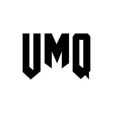 UMQ letter logo design for technology company. UMQ logo design black and white color combination. UMQ logo, UMQ vector, UMQ design, UMQ icon, UMQ alphabet. UMQ typography logo design.
