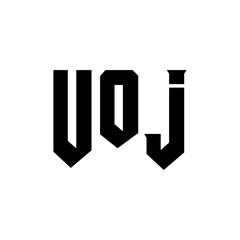 UOJ letter logo design for technology company. UOJ logo design black and white color combination. UOJ logo, UOJ vector, UOJ design, UOJ icon, UOJ alphabet. UOJ typography logo design.