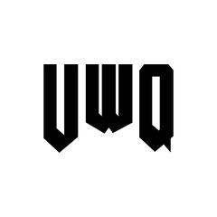 UWQ letter logo design for technology company. UWQ logo design black and white color combination. UWQ logo, UWQ vector, UWQ design, UWQ icon, UWQ alphabet. UWQ typography logo design.