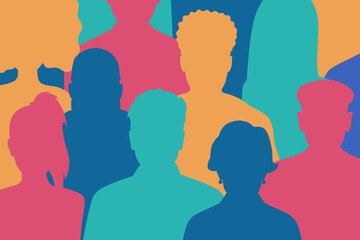 Vector diversity set of different cartoon people.