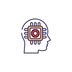 Cybernetics icon design with white background stock illustration
