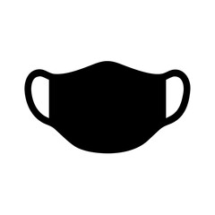 Obraz premium Classic Surgical Face Mask Silhouette with Ear Loops Ideal for Health and Medical Designs